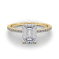 Emerald Cut Hidden Halo Engagement Ring