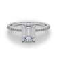 Emerald Cut Hidden Halo Engagement Ring
