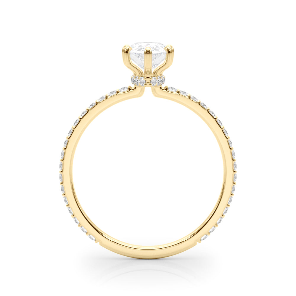 Hidden Halo Pear Shape Engagement Rings