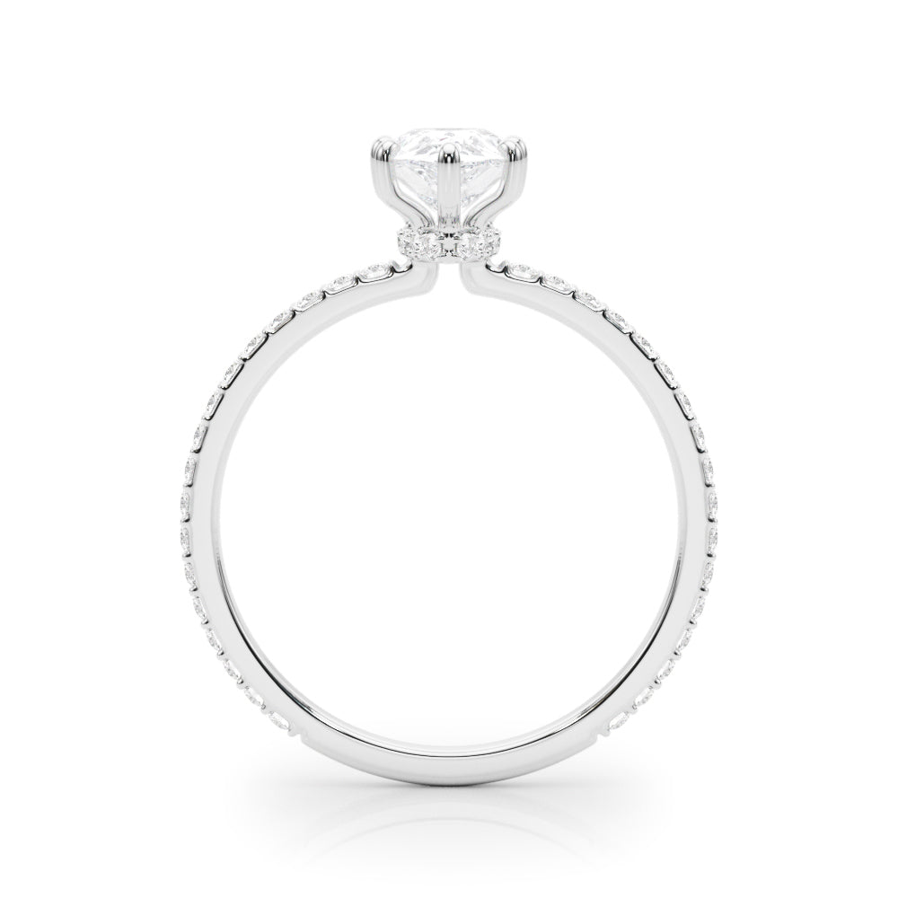 Hidden Halo Pear Shape Engagement Rings