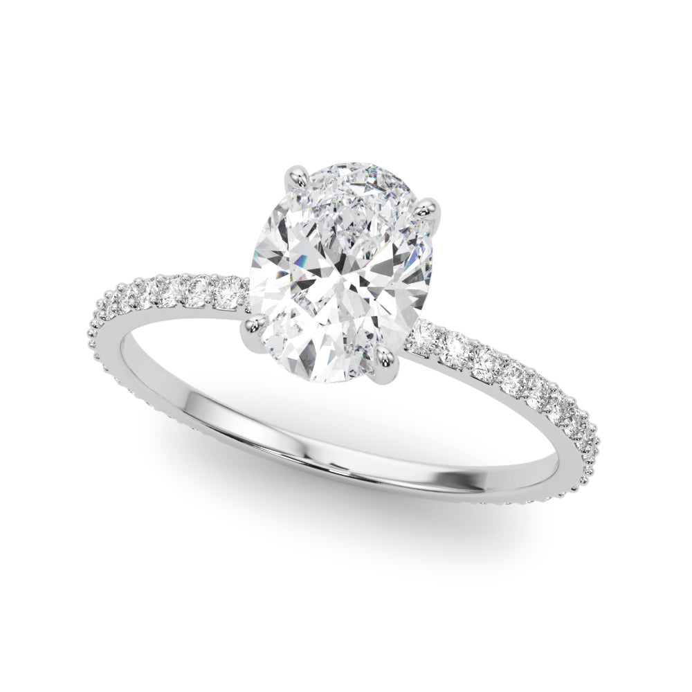Oval Hidden Halo Engagement Ring