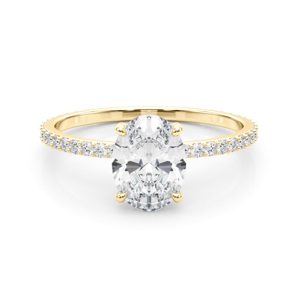 Oval Hidden Halo Engagement Ring