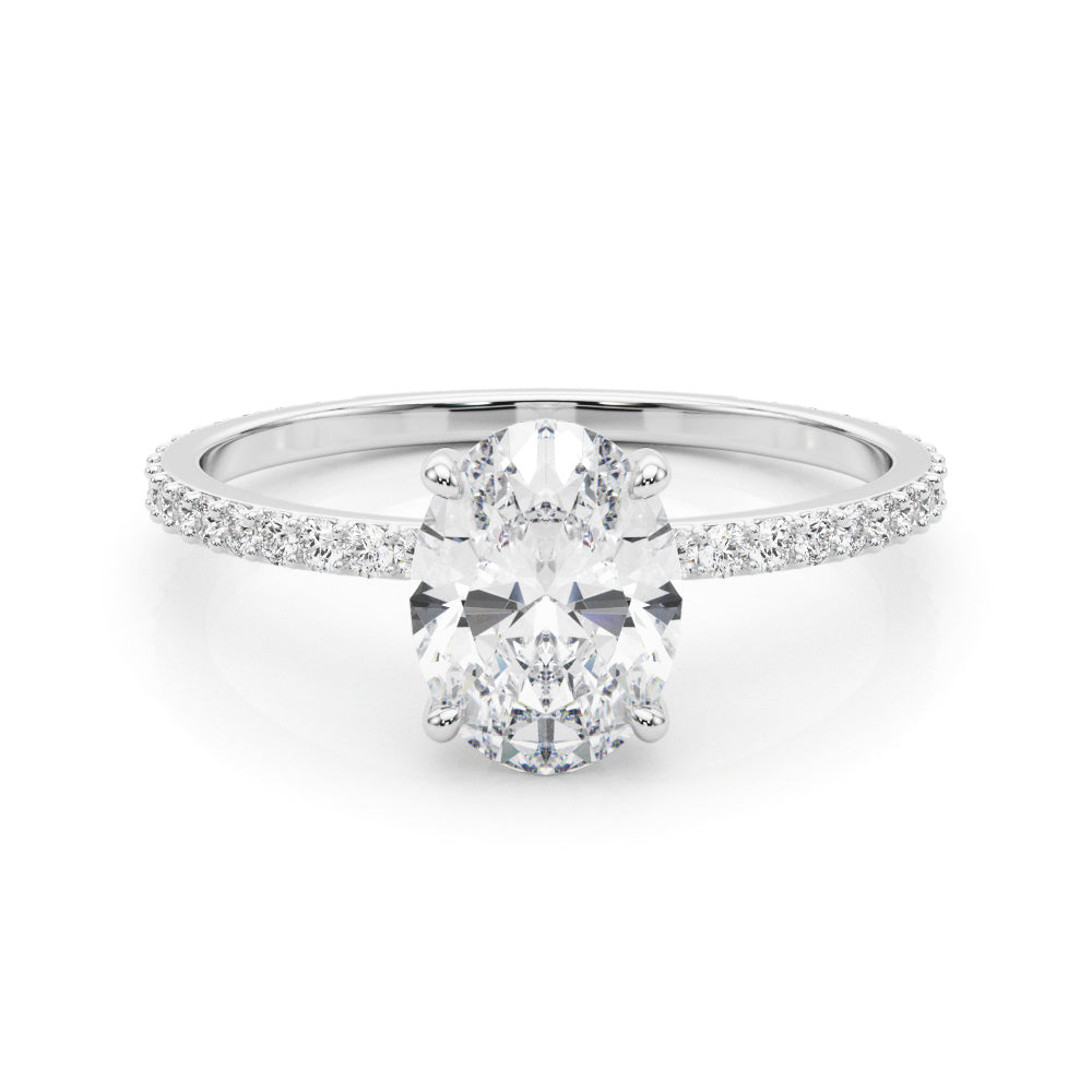 Oval Hidden Halo Engagement Ring