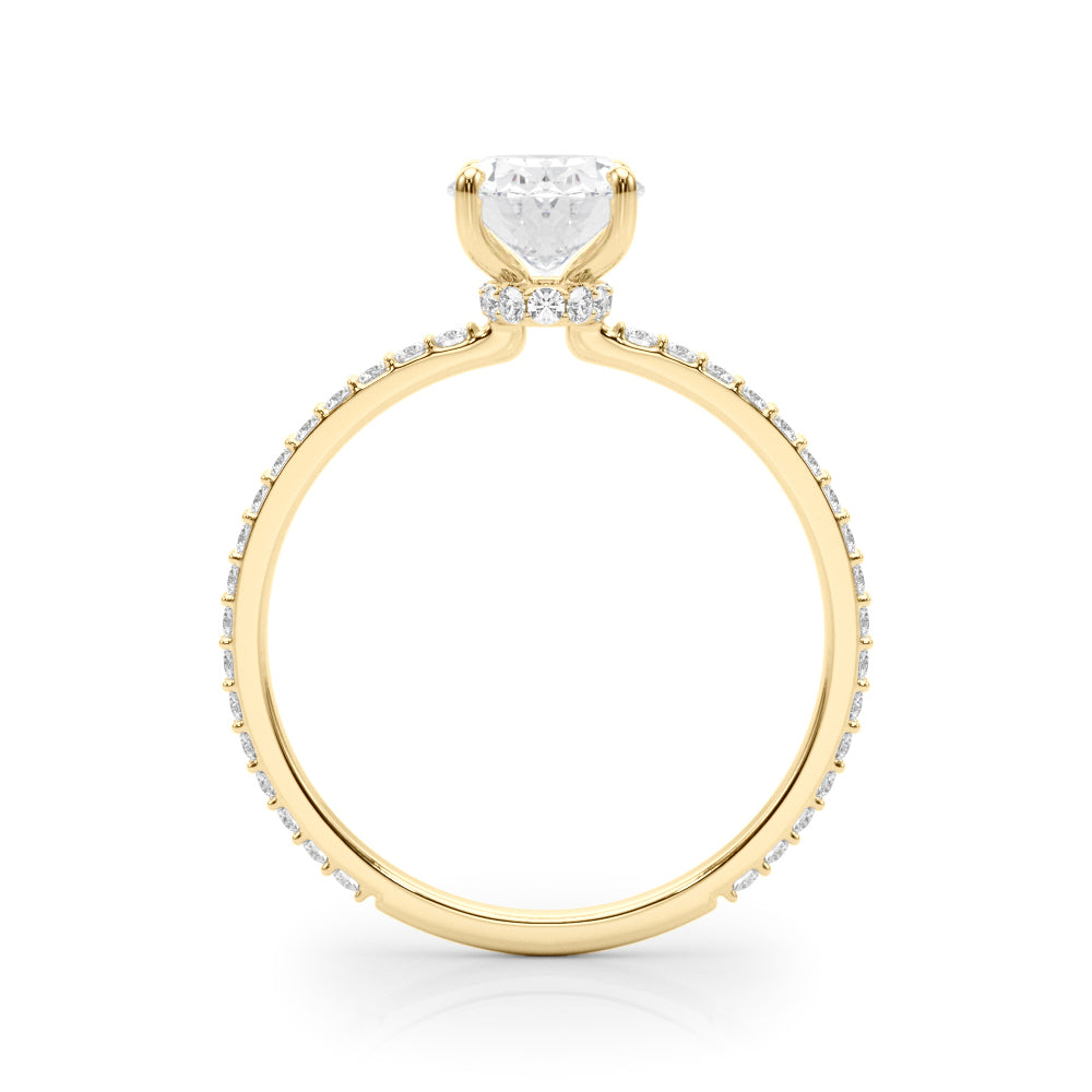 Oval Hidden Halo Engagement Ring