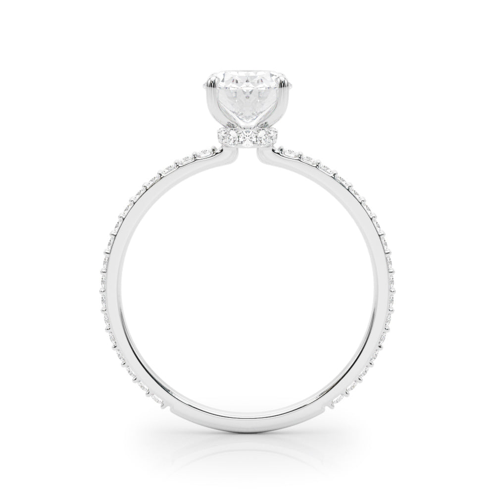 Oval Hidden Halo Engagement Ring