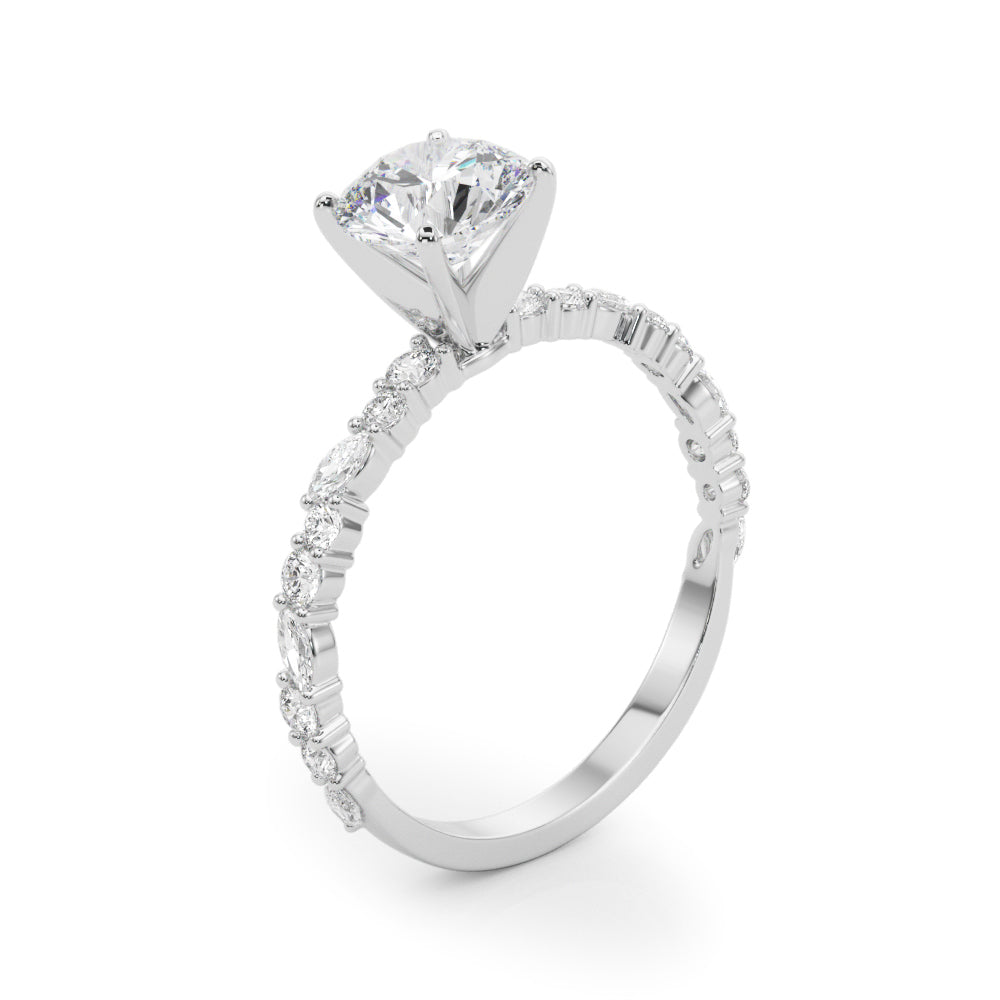 Shared Prong Engagement Ring