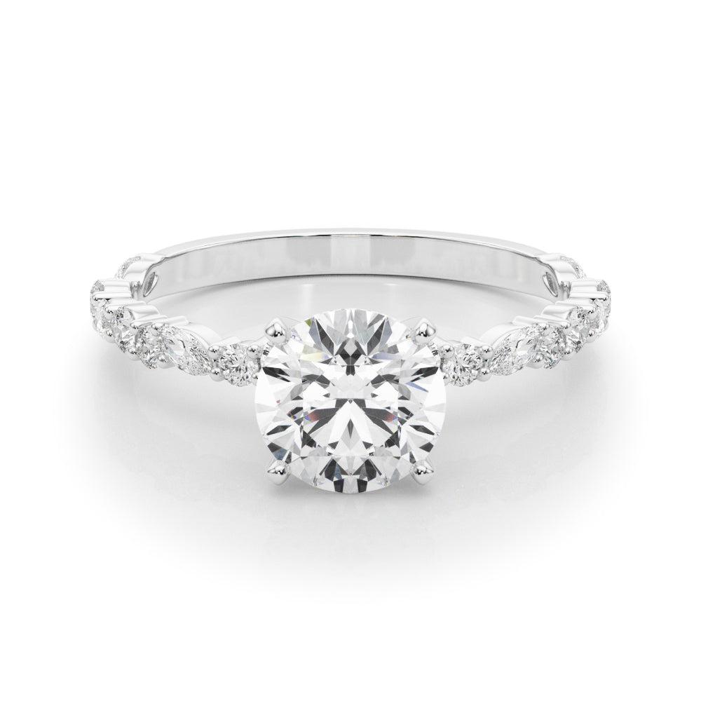 Shared Prong Engagement Ring