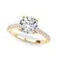 Single Row Prong Hidden Halo Engagement Ring