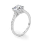 Single Row Prong Hidden Halo Engagement Ring
