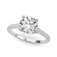 Single Row Prong Hidden Halo Engagement Ring