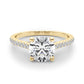 Single Row Prong Hidden Halo Engagement Ring