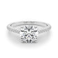 Single Row Prong Hidden Halo Engagement Ring
