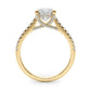 Single Row Prong Hidden Halo Engagement Ring