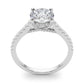 Single Row Prong Hidden Halo Engagement Ring