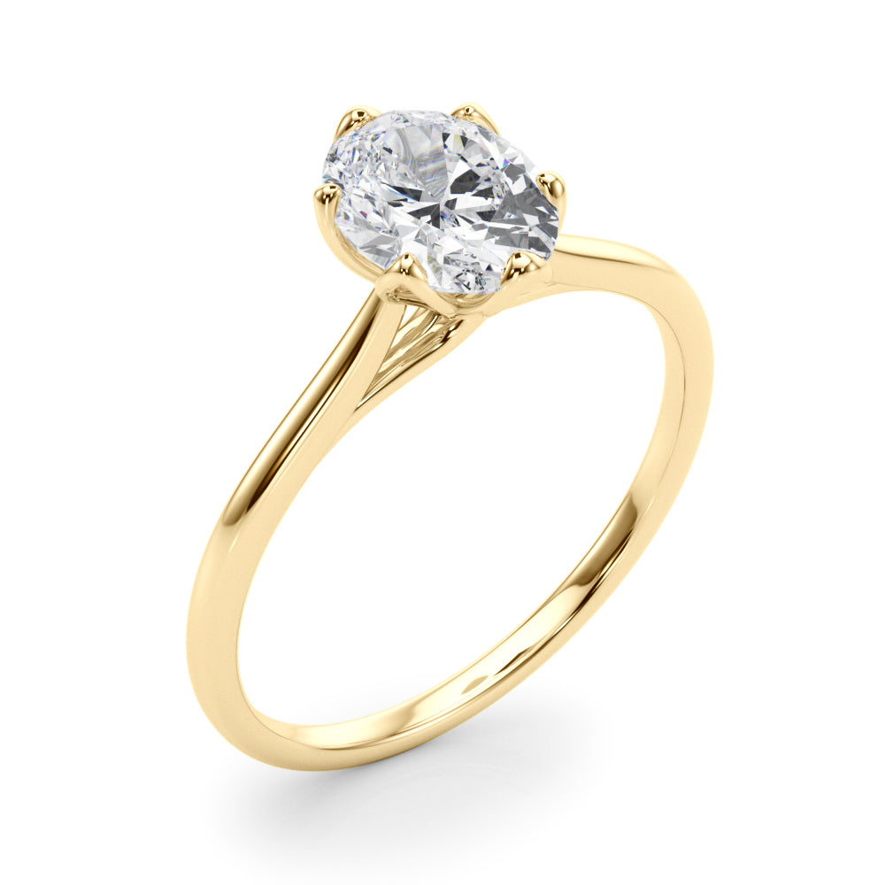 Oval Tulip Solitaire Engagement Ring