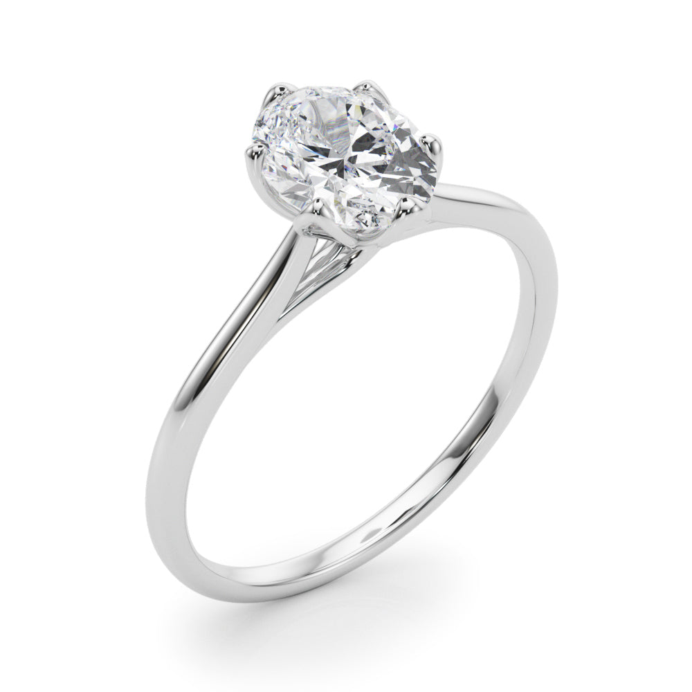 Oval Tulip Solitaire Engagement Ring
