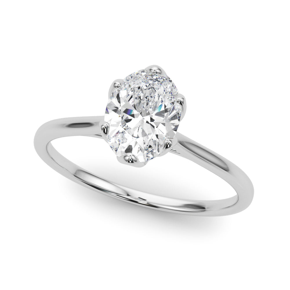 Oval Tulip Solitaire Engagement Ring