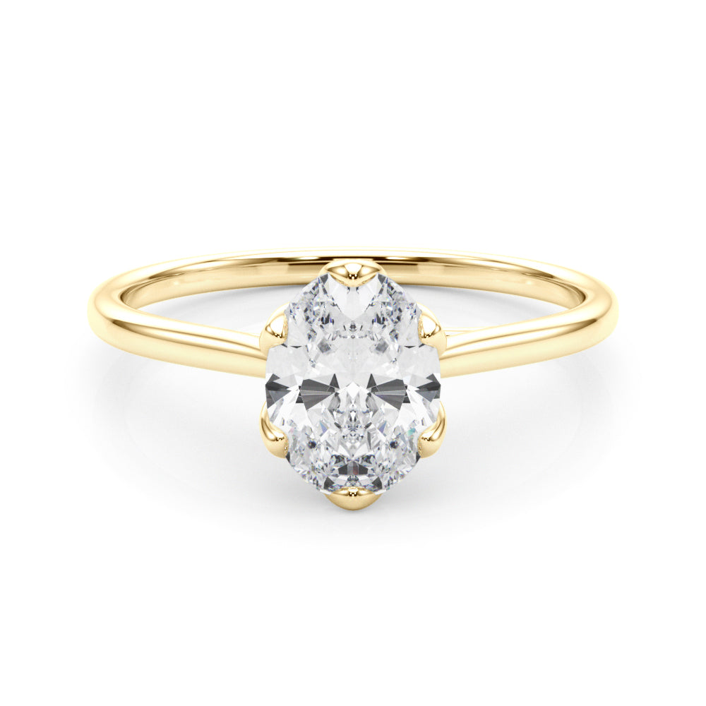 Oval Tulip Solitaire Engagement Ring
