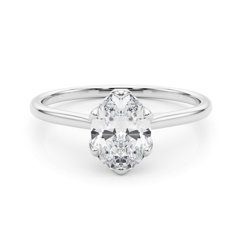 Oval Tulip Solitaire Engagement Ring