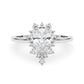 Pear Shape Solitaire Halo Engagement Ring