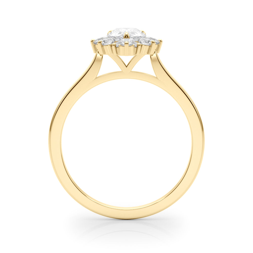 Pear Shape Solitaire Halo Engagement Ring