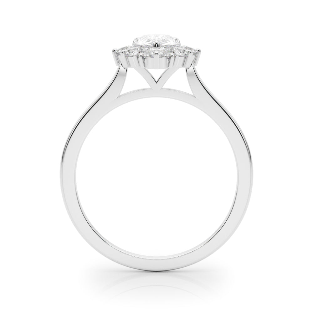 Pear Shape Solitaire Halo Engagement Ring