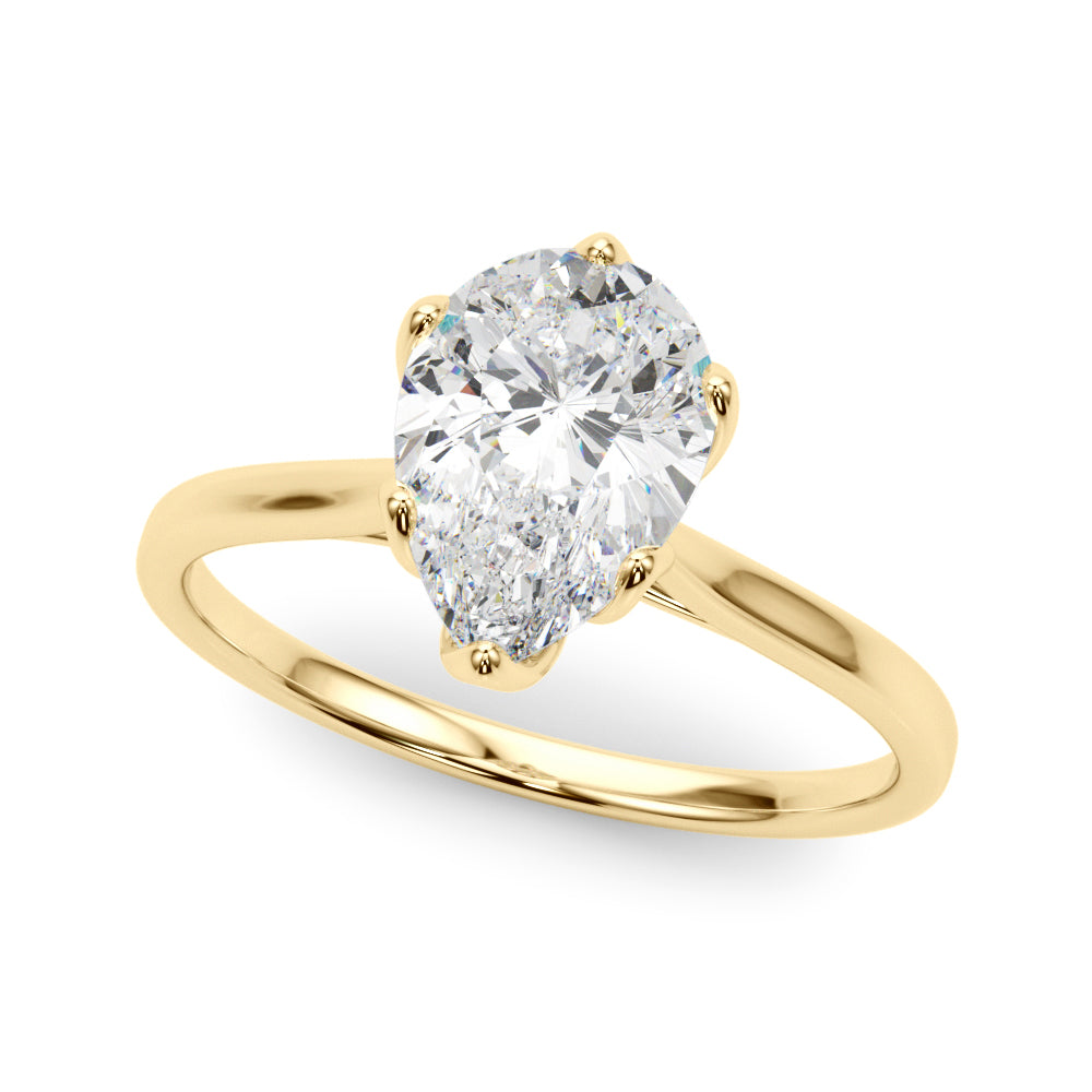 Pear Shape Tulip Solitaire Engagement Ring