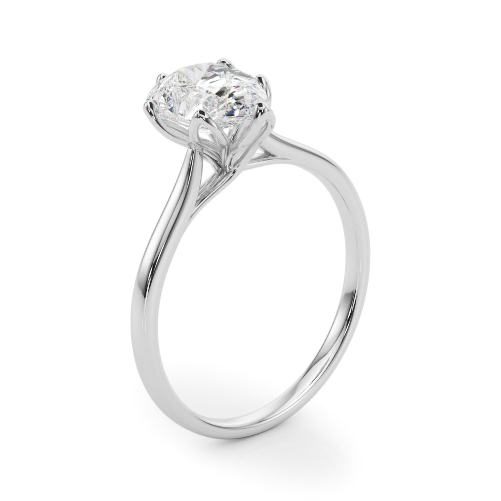 Pear Shape Tulip Solitaire Engagement Ring