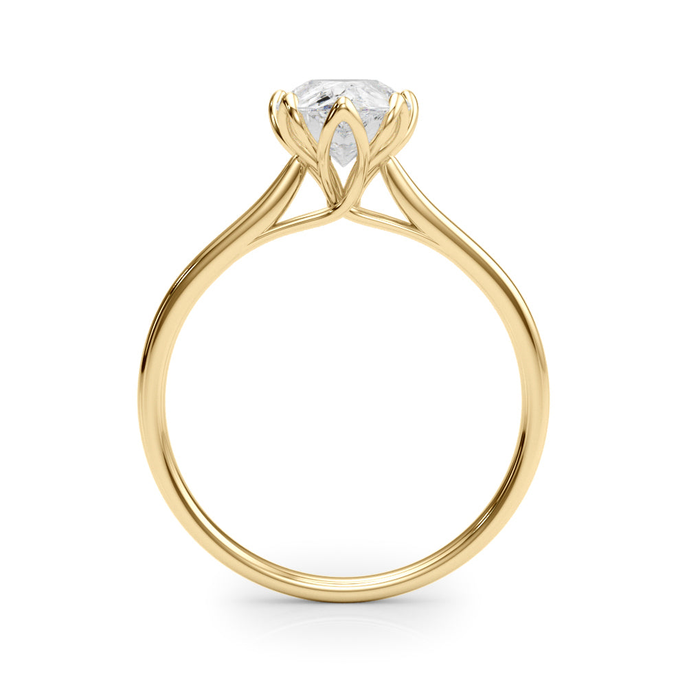 Pear Shape Tulip Solitaire Engagement Ring
