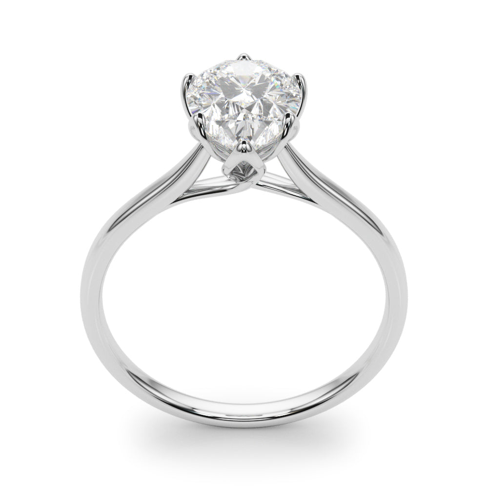 Pear Shape Tulip Solitaire Engagement Ring
