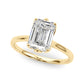 6-Prong Emerald Cut Floral Engagement Ring