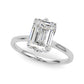 6-Prong Emerald Cut Floral Engagement Ring