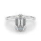 6-Prong Emerald Cut Floral Engagement Ring