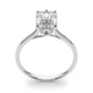 6-Prong Emerald Cut Floral Engagement Ring