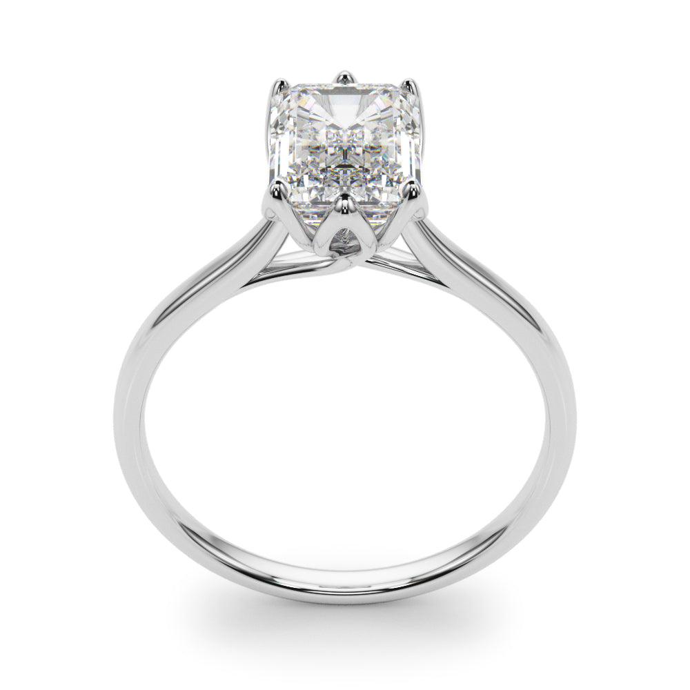 6-Prong Emerald Cut Floral Engagement Ring