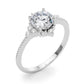 Cluster Side Round Engagement Ring