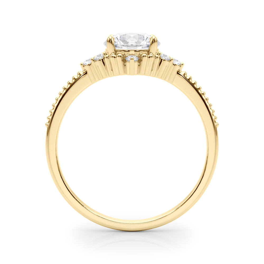 Cluster Side Round Engagement Ring