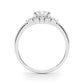 Cluster Side Round Engagement Ring