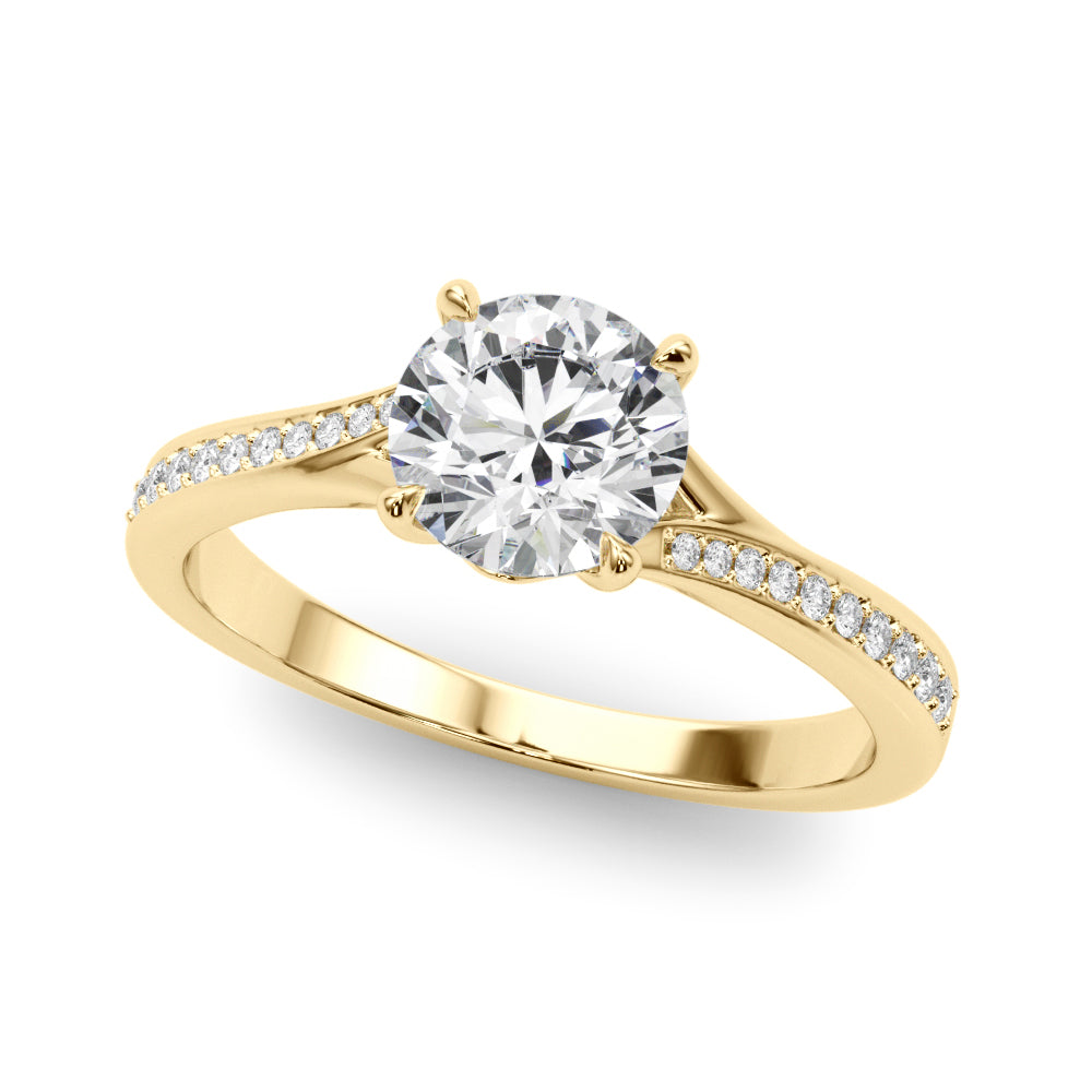 Bypass Single Row Prong Set Engagement Ring
