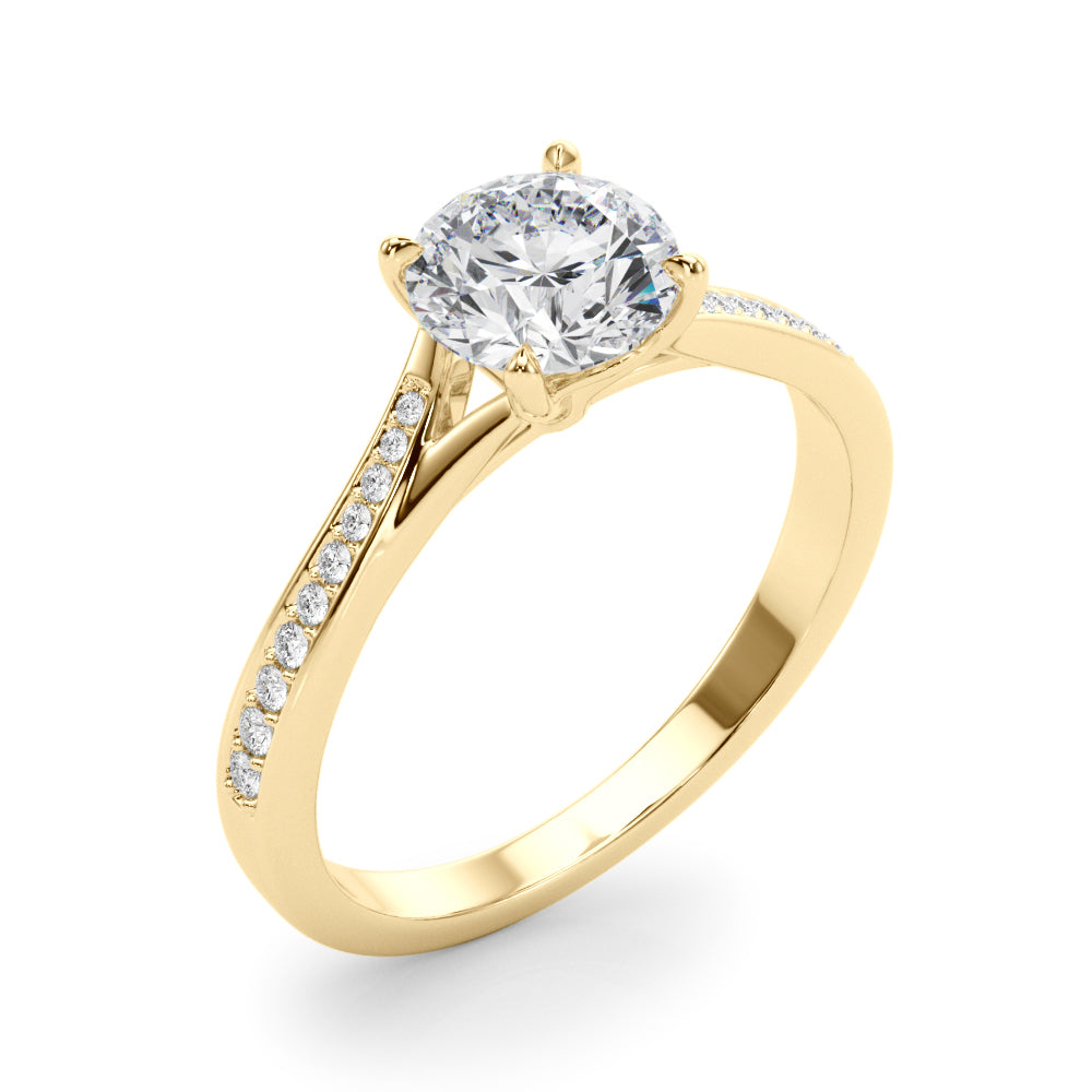 Bypass Single Row Prong Set Engagement Ring