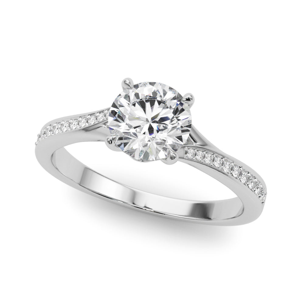 Bypass Single Row Prong Set Engagement Ring