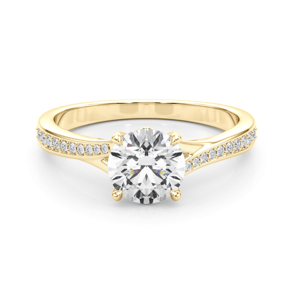Bypass Single Row Prong Set Engagement Ring