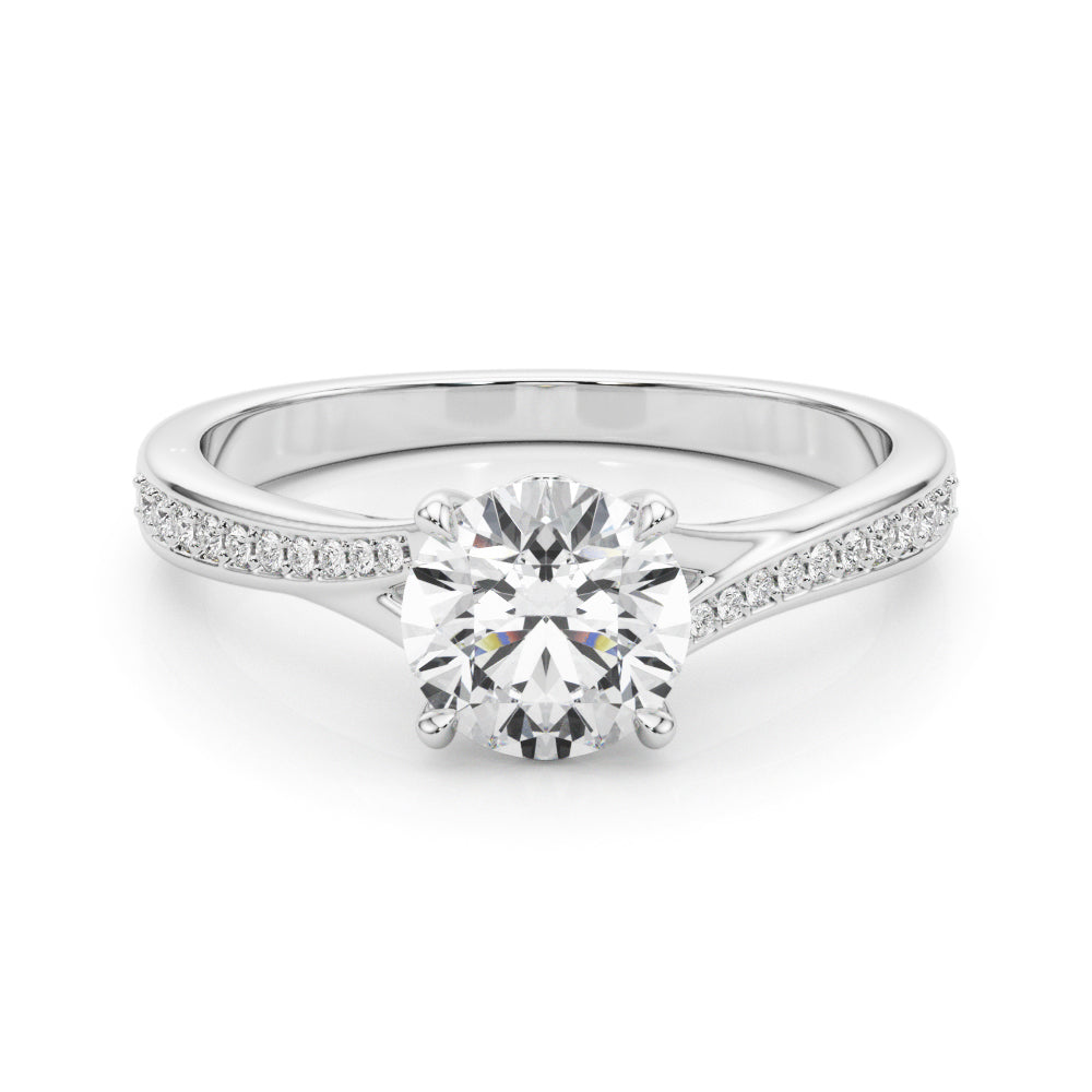 Bypass Single Row Prong Set Engagement Ring