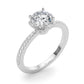 Prong Set Halo Engagement Ring