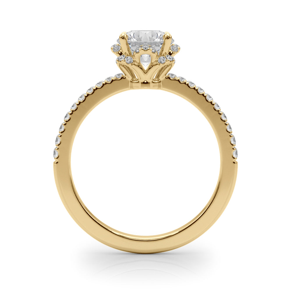 Prong Set Halo Engagement Ring