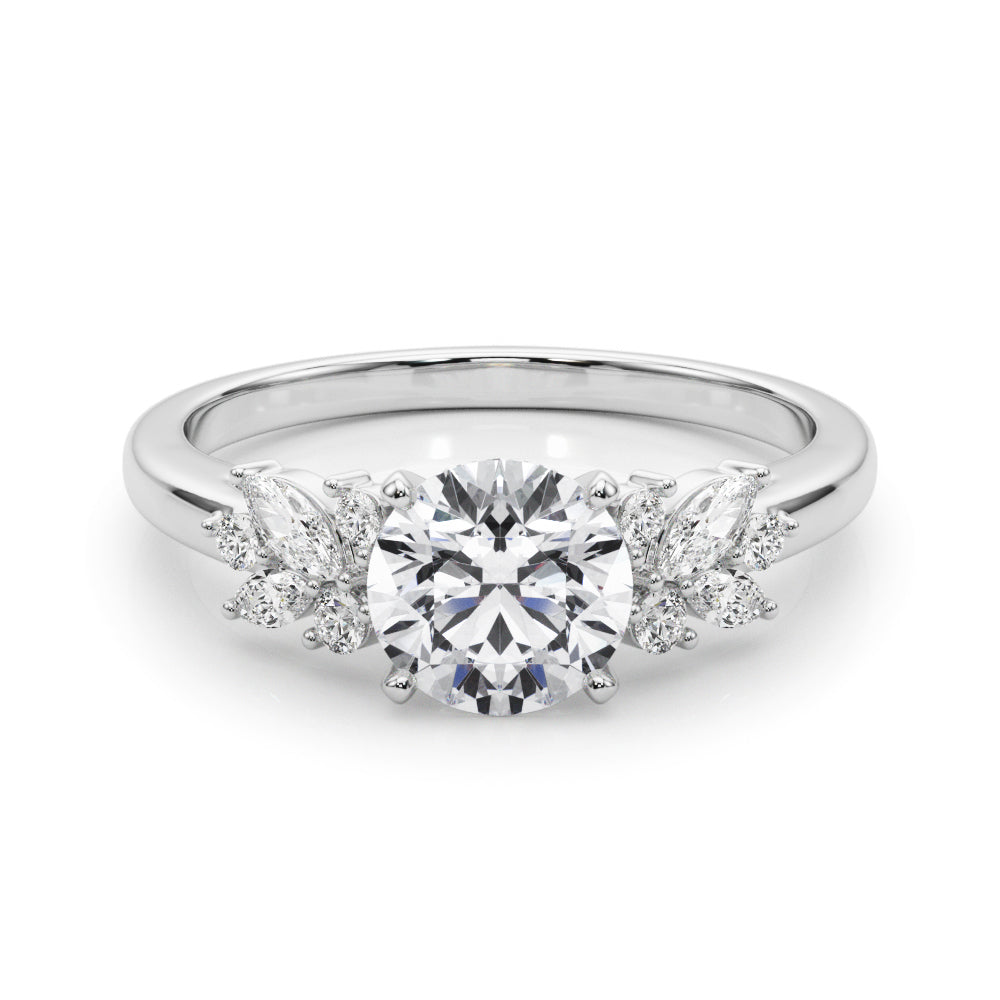 Scattered Diamond Cathedral Engagement Ring