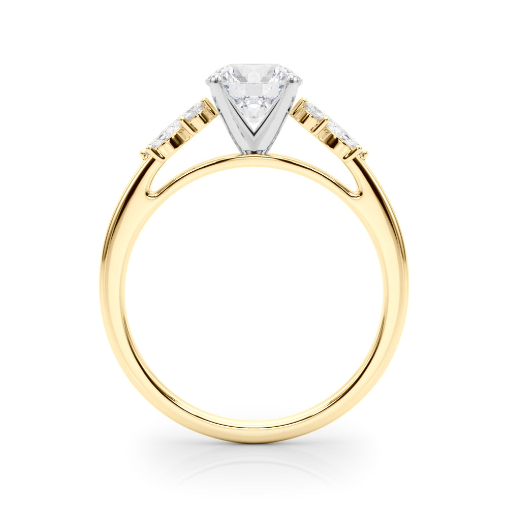 Scattered Diamond Cathedral Engagement Ring