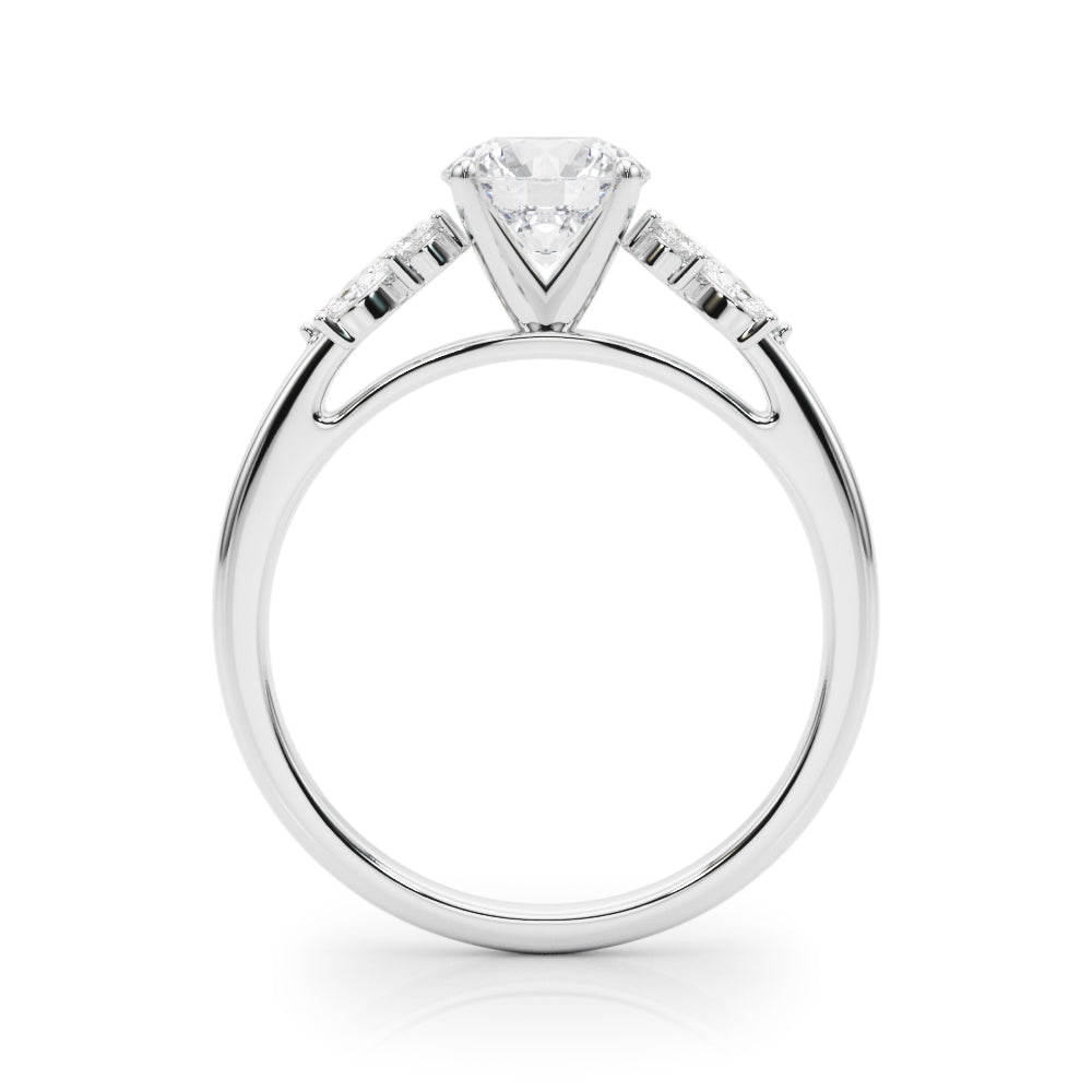 Scattered Diamond Cathedral Engagement Ring