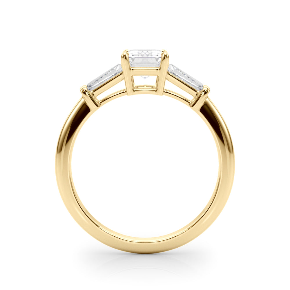 Tapered Baguette 3-Stone Emerald Cut Engagement Ring