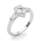 3-Stone Pear & Baguette Engagement Ring